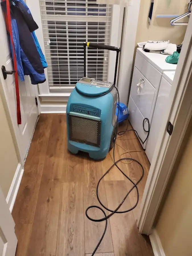 Commercial dehumidifier deployed for Flood Damage Cleanup in Marlboro Village